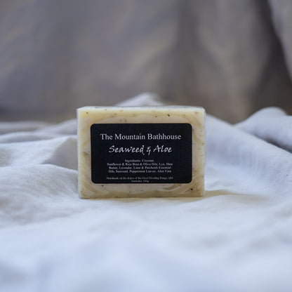 Wrapped with The Mountain Bathhouse Labels