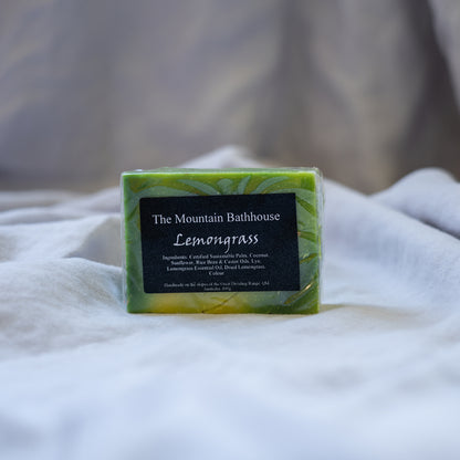 Wrapped with The Mountain Bathhouse Labels